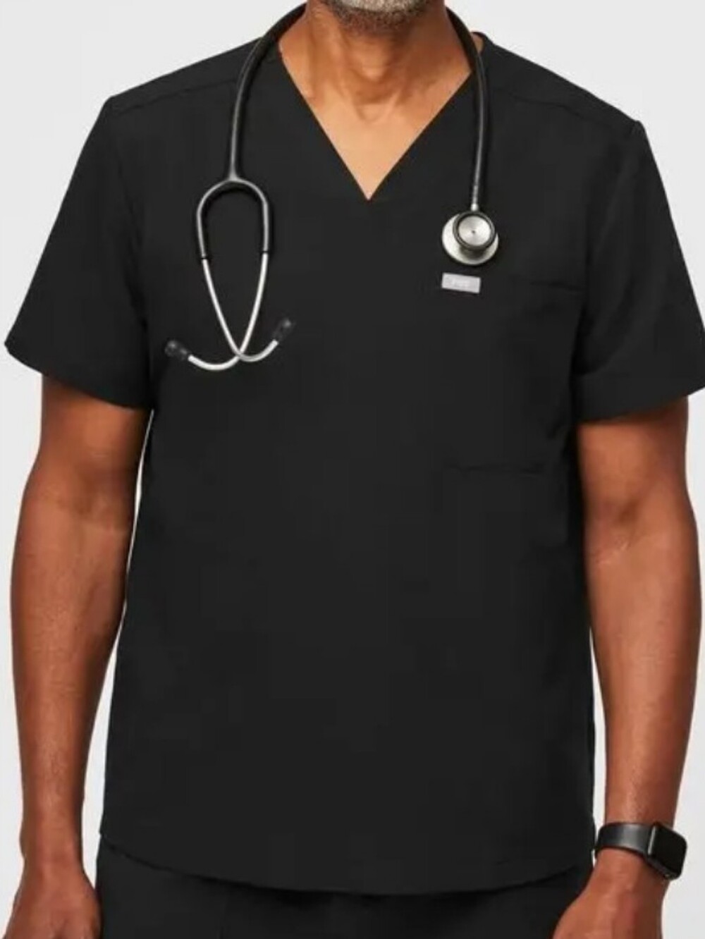 Figs Men's Black Chisec Scrub Top
